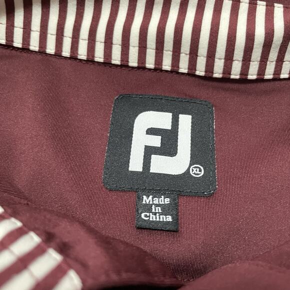 FootJoy FJ Golf Polo Shirt Mens XL Stretch Performance Solid Burgundy Active - Picture 8 of 11